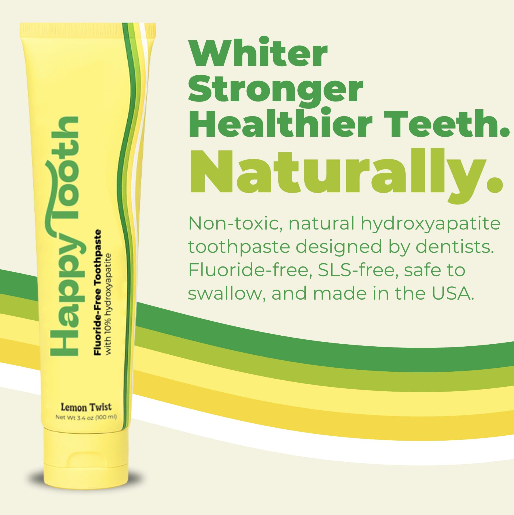 Amazon.com: Happy Tooth Hydroxyapatite Toothpaste, Fluoride Free